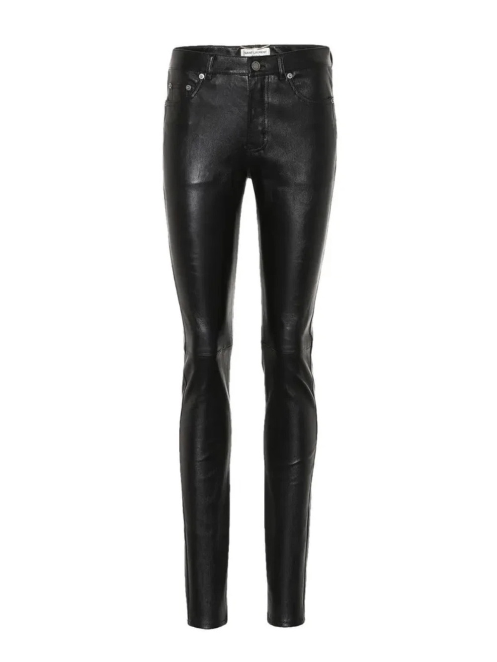 🖤 Saint Laurent Black Leather Skinny Trousers Pants Size US 2 / XS / FR 34
